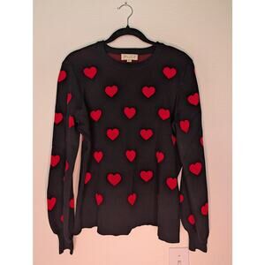 Marled NWT Thick Soft Heart Sweater L Valentine's Romantic